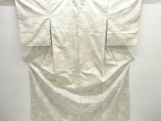 蔦の葉模様織出し十日町紬着物